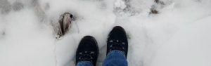 boots on melting snow