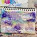 Colorful fluffy, cloud-like abstract painting inspired by what i learned from Ivana Zoza of Artful Haven in the Art Journal Background Challenge.